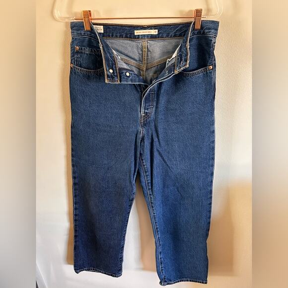 Levis Premium Ribcage Straight Ankle Women's Size 30 Jean Dark Wash Button Fly - Picture 4 of 10